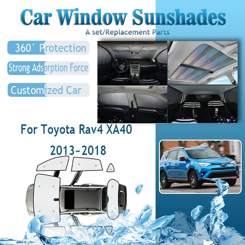 

For Toyota Rav4 RAV 4 XA40 2013~2018 Car Sunshade Covers Sunscreen Window Coverage Pads Sun Shade Windshields Visors Accessories