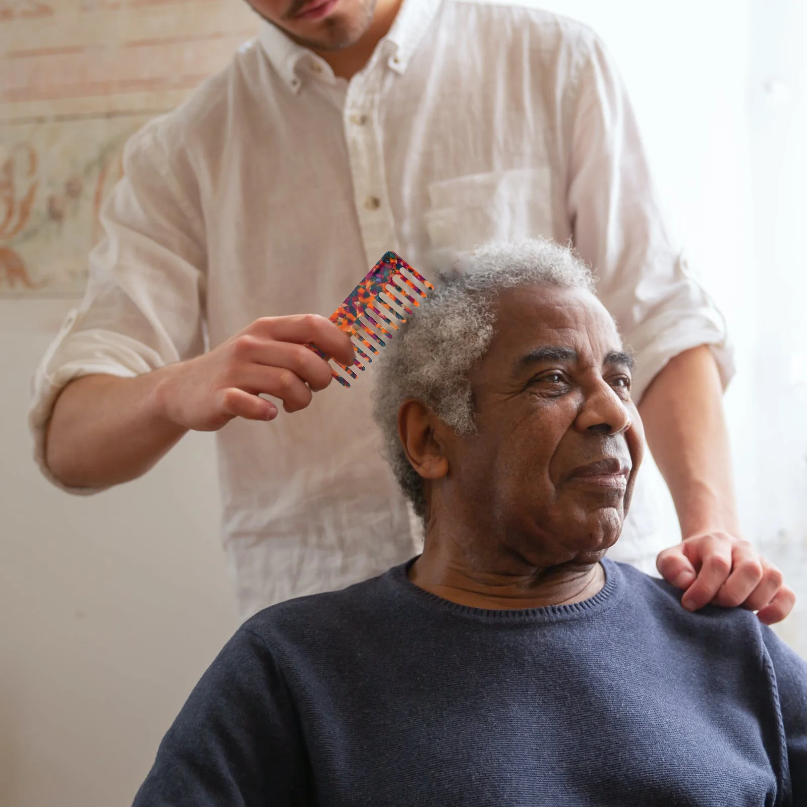 

4Pcs Wide Tooth Anti-Static Acetate Combs Elegant Design Detangling Thick Curly Long Hair Portable Stylish Accessory