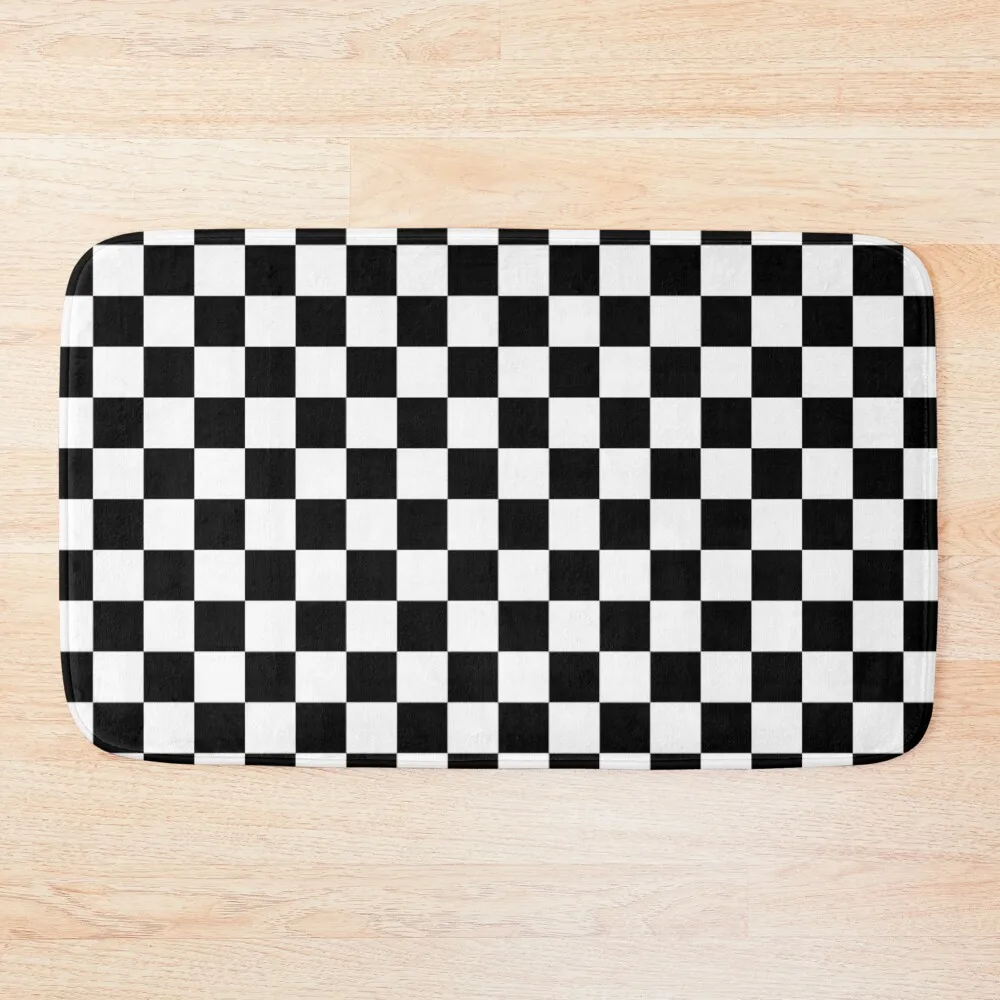 

Black And White Checkerboard Pattern Bath Mat Kitchens Bathroom Supplies Kitchen Mat