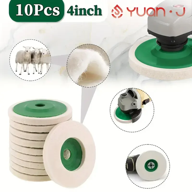 

YUANJ 5/10 шт. полировальные круги, полировальный диск, шлифовальный диск, аксессуары для угловой шлифовальной машины, угловая шлифовальная машина, фетровый полировальный круг