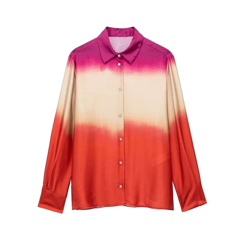 Conjunto de Csa y Plones Hoados de Moda para Mujer, Estampado Teñido, Tela de Poliéster Versátil, Colección Primaver...