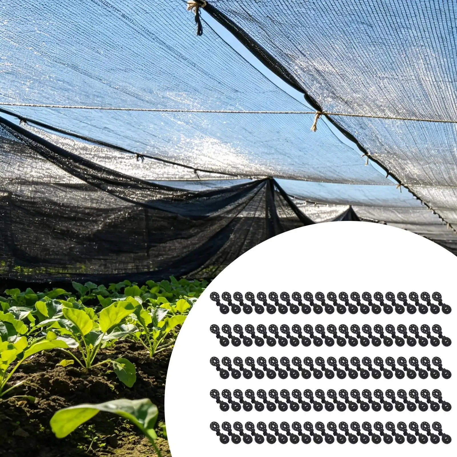 Sun Shade Clip 100 Pieces Round Windproof Awning Clamp Grip Tarp Clips For Gardening Greenhouse Orchard Backyard Porch Yard
