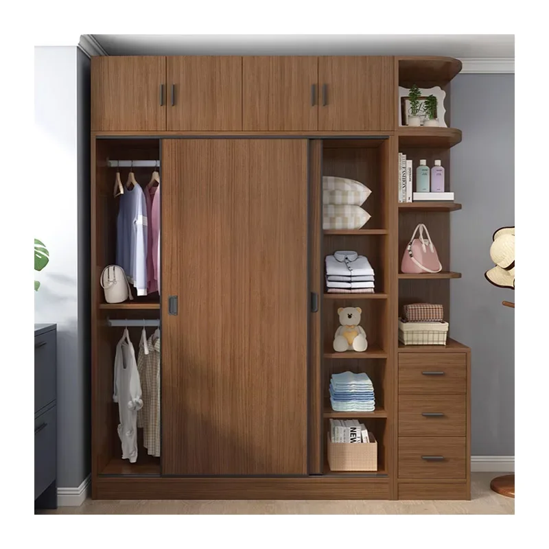 Factory Outlet Modern Fashion Minimalist Design Bedroom Sliding Door Wardrobe