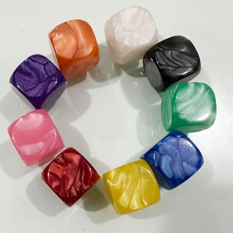 10pcs/set Pearl Pattern Round Dice Blank Dice DIY Game Accessories For Home Party Game Use