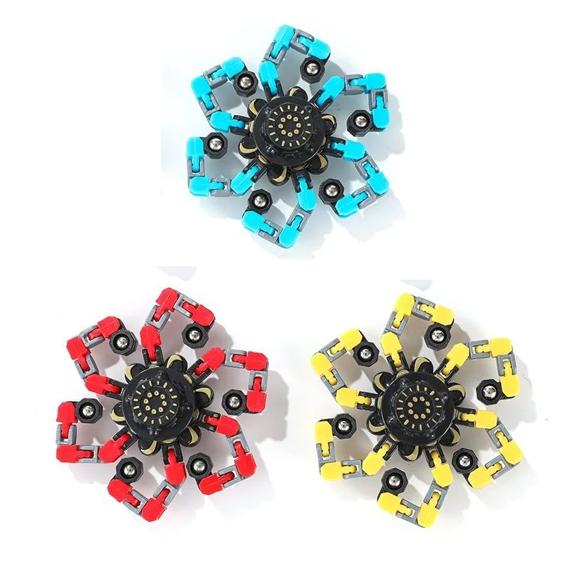 Mechanical Fingertip Spinner DIY Deformable Stress Relief Toy Transformable Creative Gyro Toy for Kids Multifunctional Adjustabl