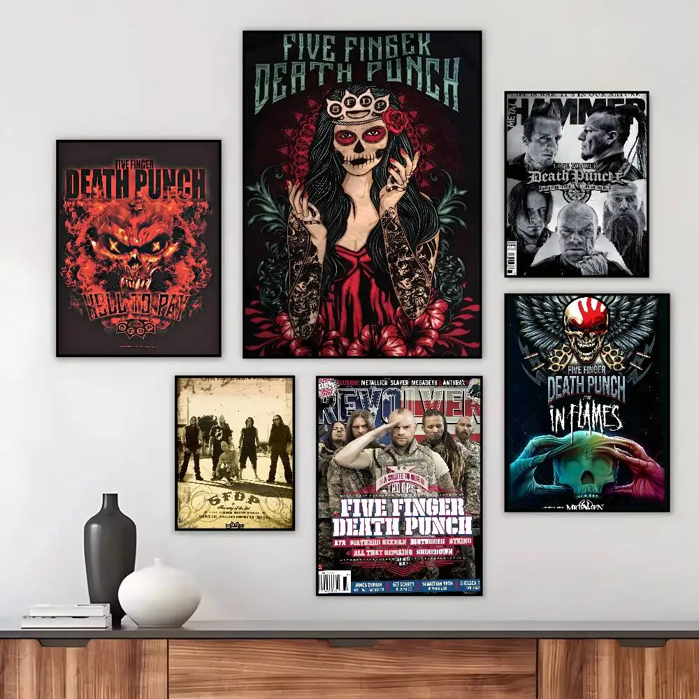 Rack band Five Finger Death Punch Poster Art canvas HD aesthetic Printing Paper Wall Art for Living Room Bar fashion Home Decor