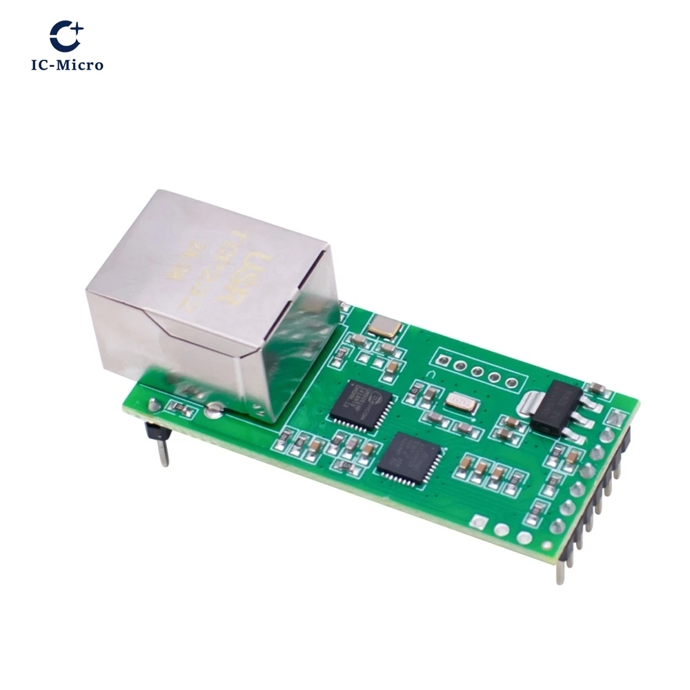 USR-TCP232-T2 小型シリアル イーサネット コンバータ モジュール シリアル UART TTL からイーサネット TCPIP モジュールへ DHCP および DNS XCW をサポート