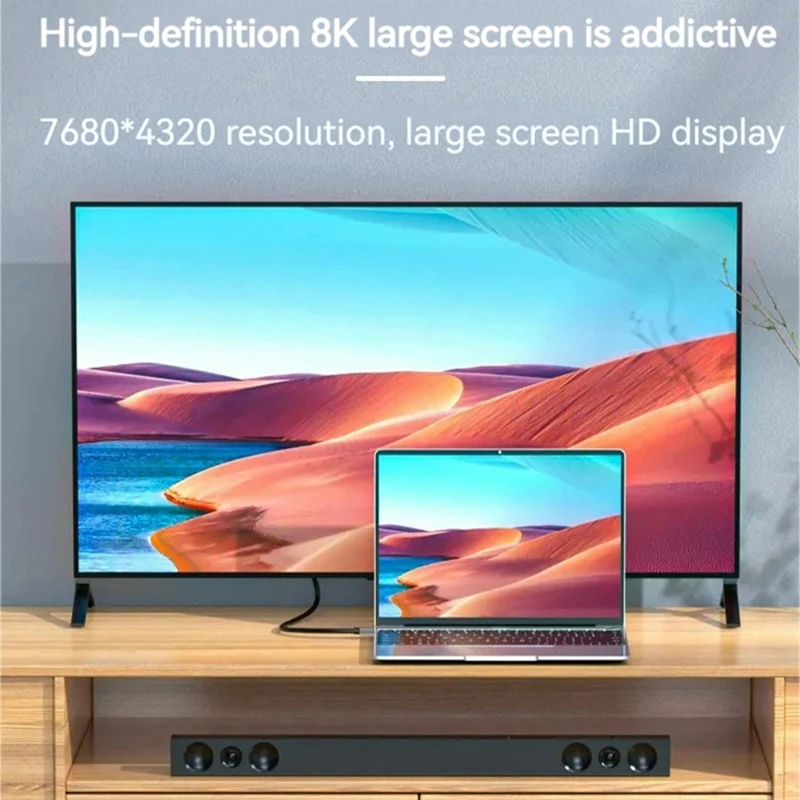 HDTV 2.1 8K Elbow Multi-Function -Compatible Interface HD Portable Line Display Computer Set-Top Box TV Cable