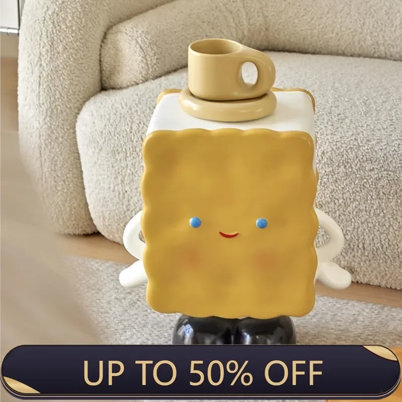 MOMO Biscuit Side Table Shoe Changing Stool Cartoon Shape Resin Ornaments Home Living Room Bedroom Decoration Small Stool