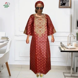 H&D African Traditional Dresses Clothes For Woman Kanga Africa Clothing Dashiki Robe Africaine Bazin Evening Party Dress 2024