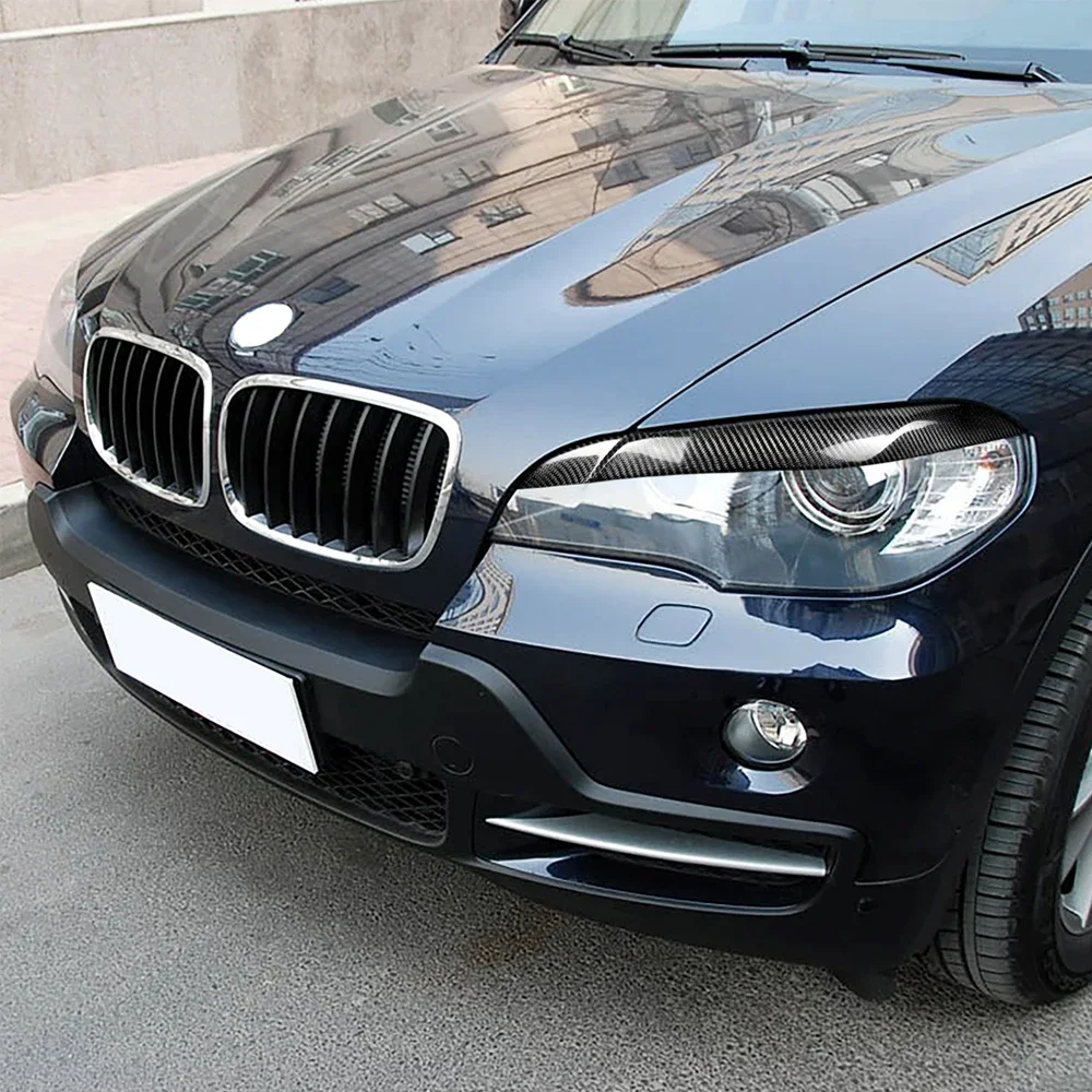 

GEFENSI автомобильная фара, наклейка на брови, веки, накладка для BMW X5 E70 2010 2011 2012, настоящее углеродное волокно