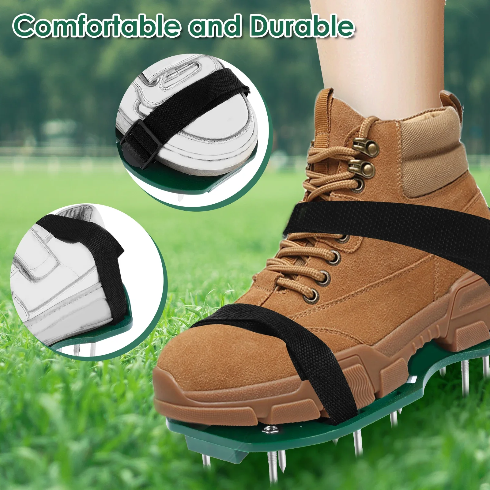 

Garden Nail Shoes Grass Loose Soil Tool Lawn Aerator Sandals Nail Shoes Yard Garden Tool Scarifier Nail Cultivator for Yard Pati