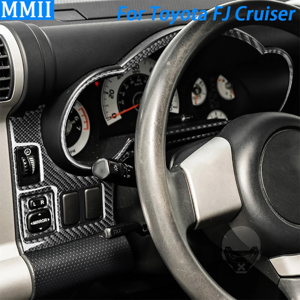 For Toyota FJ Cruiser 2007-2021 Real Carbon Fiber Dashboard Speedometer Panel Decorative Cover Car Interior Accessories Sticker