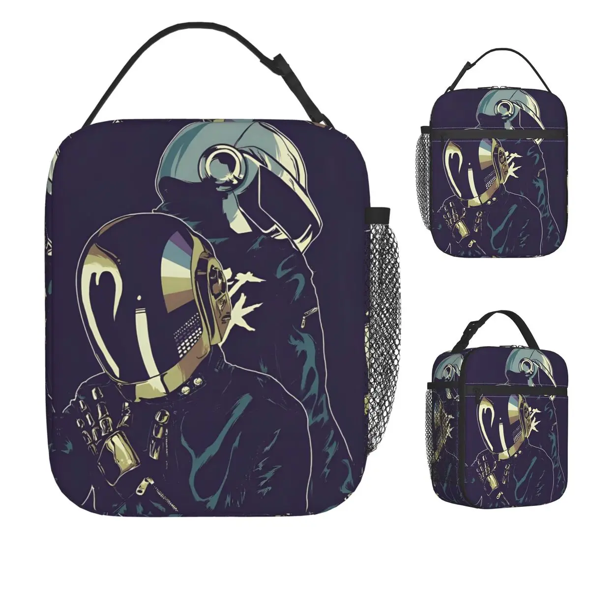 

Daft Punk Lunch Bag Portable Lunch Box Travel Print Cooler Bag Kawaii Waterproof Thermal Lunch Bags