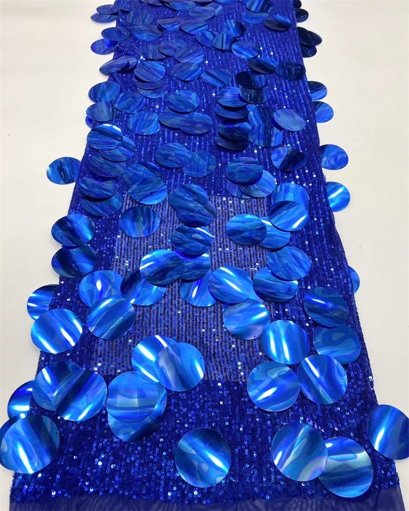 

African Bead Lace Fabric High-Quality Nigerian Sequins French Tulle for Wedding Party Material