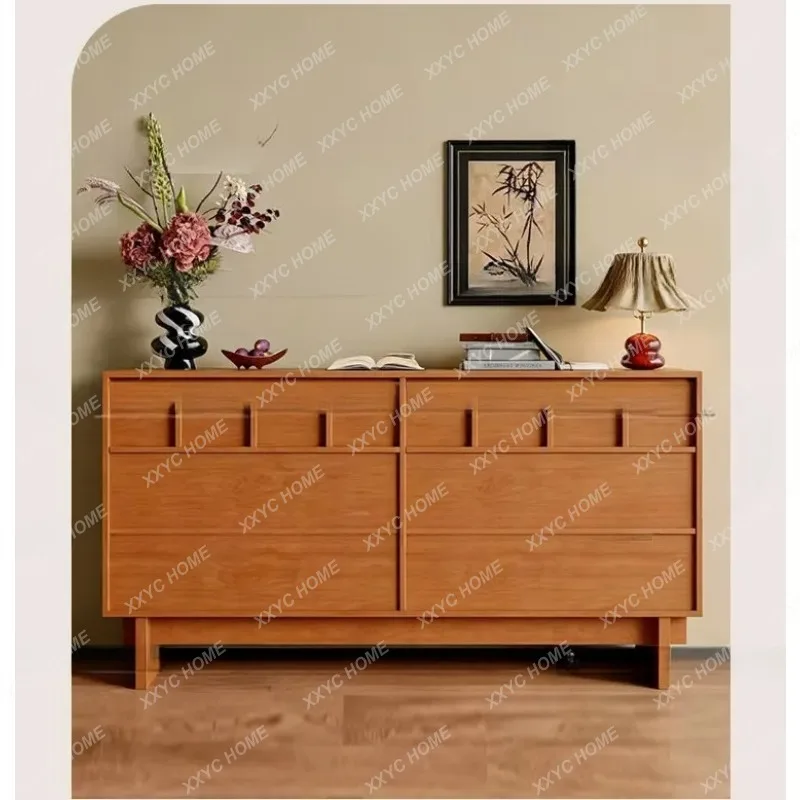 XXFactory Direct medieval log color living room chest, modern simple TV cabinet