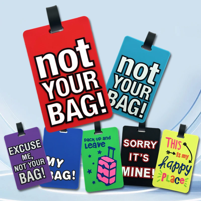 

Luggage bag label PVC luggage bag tote bag travel bag label with business card and privacy cover IT'S NOT YOU BAGS