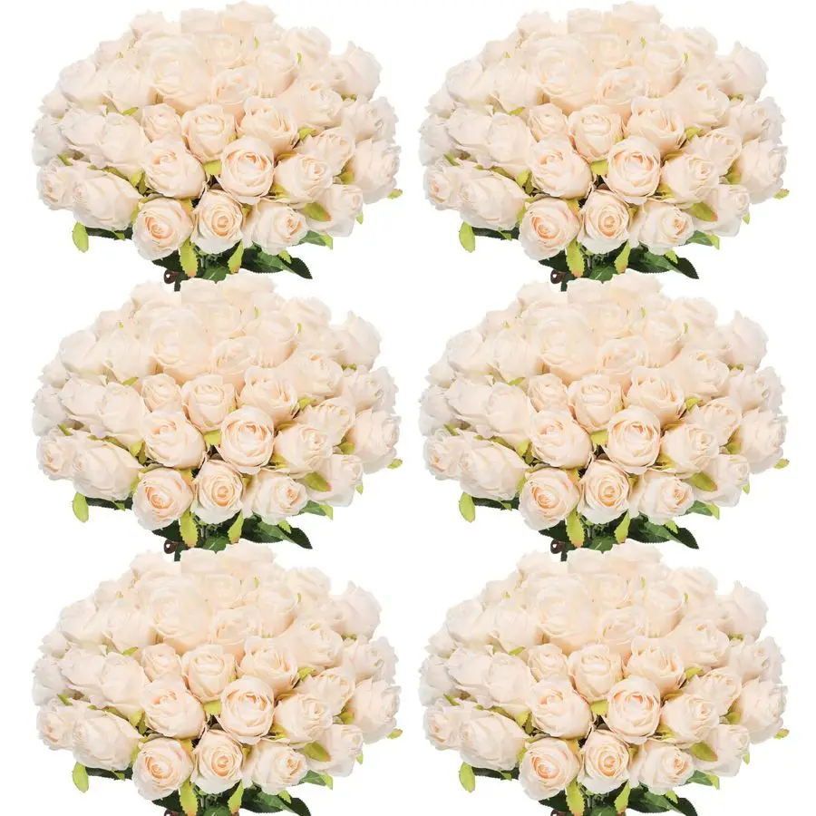 

50 шт. Искусственные розы оптом, реалистичные шелковые искусственные розы с длинным стеблем, пластиковый букет искусственных цветов, максимально похожий на настоящие, для дома