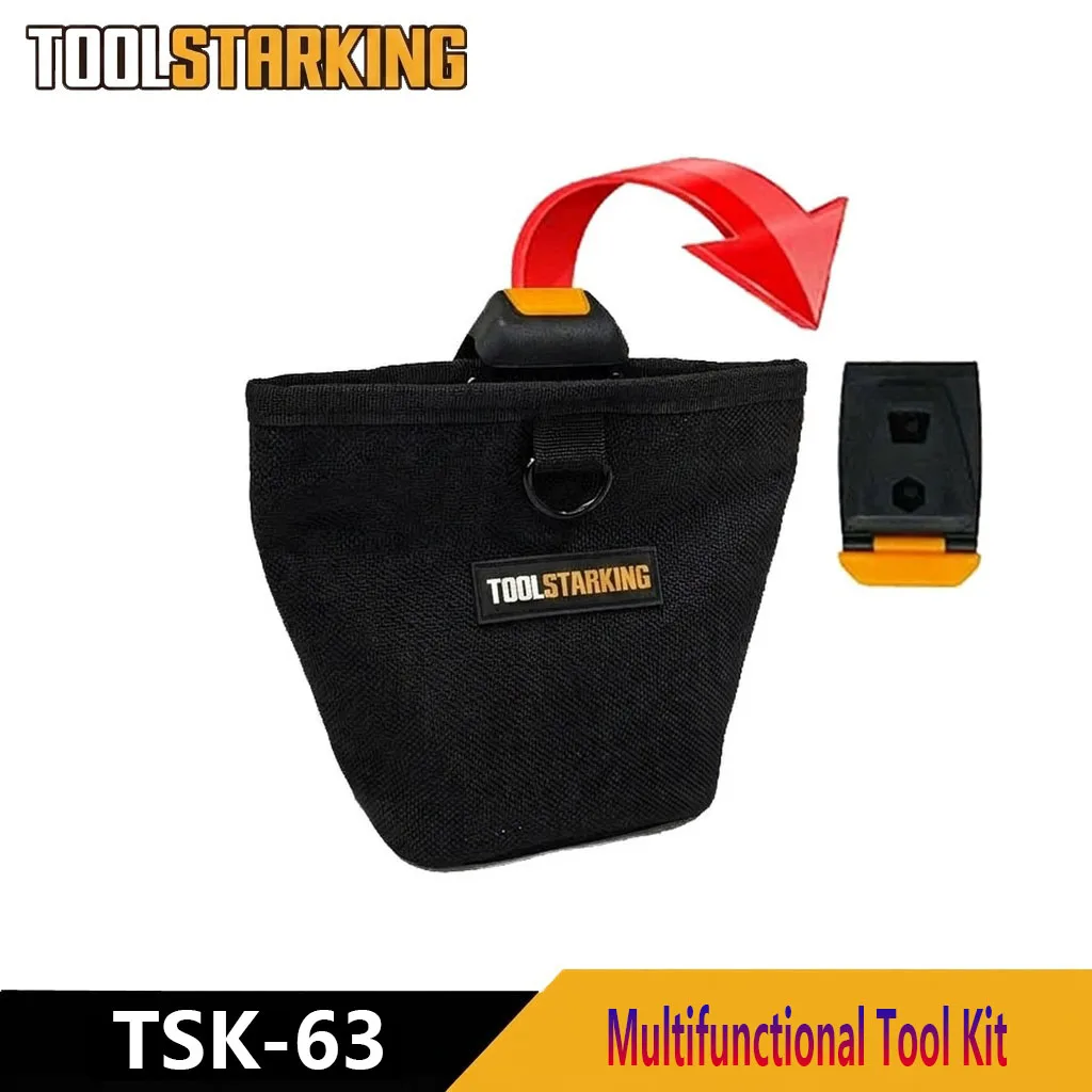 TOOLSTARKING Multifunctional Quick-Hanging Waist Tool Bag High Capacity Waterproof Durable Nail & Screw Pouch for Construction