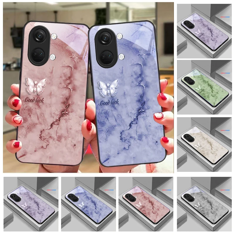 Чехол для телефона Pearl Butterfly Language для OnePlus 6 6T 7 7T 8 8T 9 10 Pro 11R 12R 13R Nord CE 2T 2 3 Lite N20 N30 Ace 2 3 2V, стеклянный