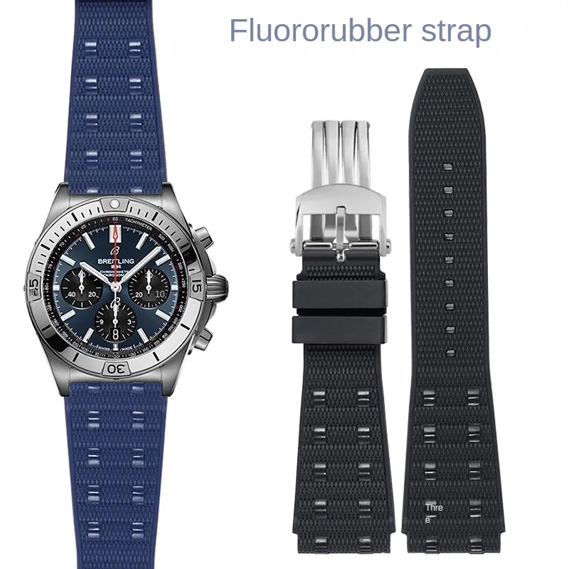 

Substitute BREITLING Mechanical Chronograph B01 Series Convex interface Fluororubber Watch Strap With 22/24mm Convex interface