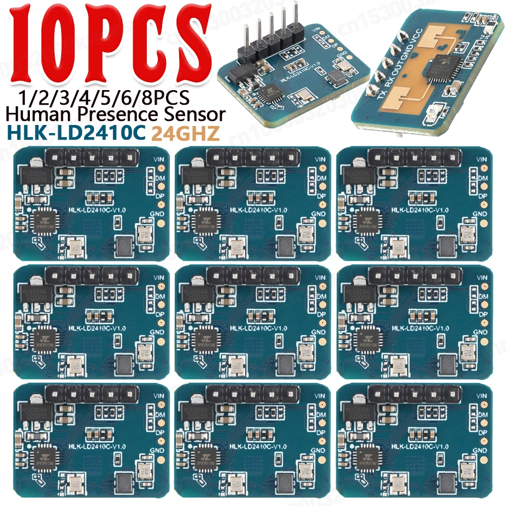 HLK-LD2410C Human Presence Sensor 5-12V 24Ghz Millimeter Wave Radar Sensor Module High Sensitivity Human Presence Radar Sensor