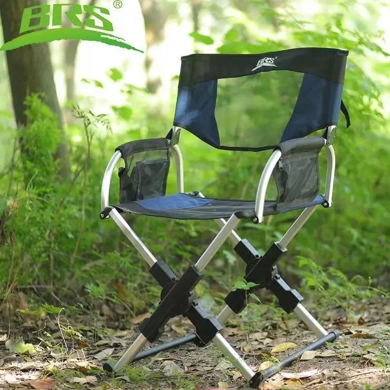 BRS-D3A Aluminum Director Chair with Crossbody Bag - Portable Folding Outdoor Seat,Heavy Duty 100kg Capacity for Camping Fishing