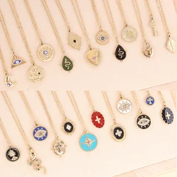 Bohemian Evil Eye Snake Pendant Necklaces For Women Stainless Steel Dripping Oil Choker Necklace Wedding Fashion Jewelry Gifts