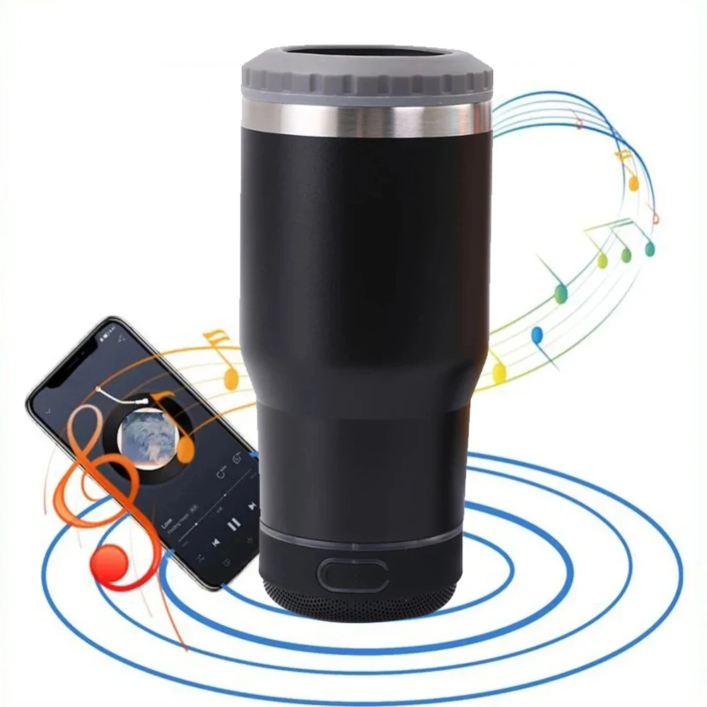 ZIHOTLE 14oz Bluetooth Speaker Stainless Steel Beer Music Cup Portable Waterproof Car Cup Beer Cold Can Loudspeaker Caixa De Som