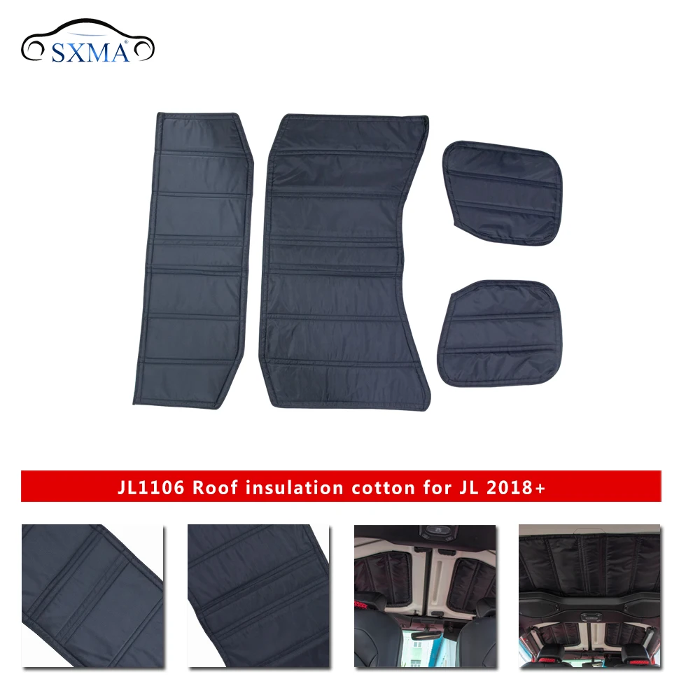 SXMA JL1106 Roof Insulation Cotton Oxford Roof Sound Heat Insulation Pad Mat Cover Sunshade for Jeep JL for Wrangler 2018+