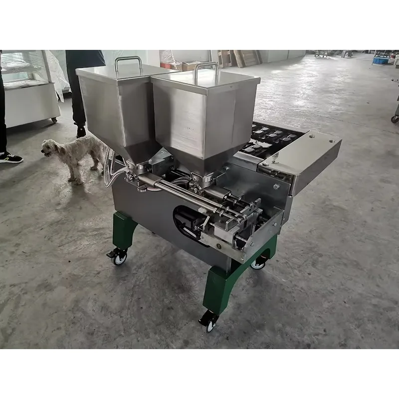 Commercial Double Hopper Cake Depositor Machine Automatic Layer Cake Forming Making Machine For Food Factory Customized