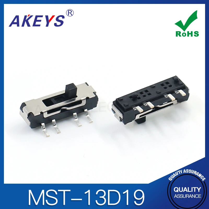 MST-13D19 (1P3T) Single sided vertical SMD 4-pin 3-speed mini toggle switch MINI fluctuating sliding