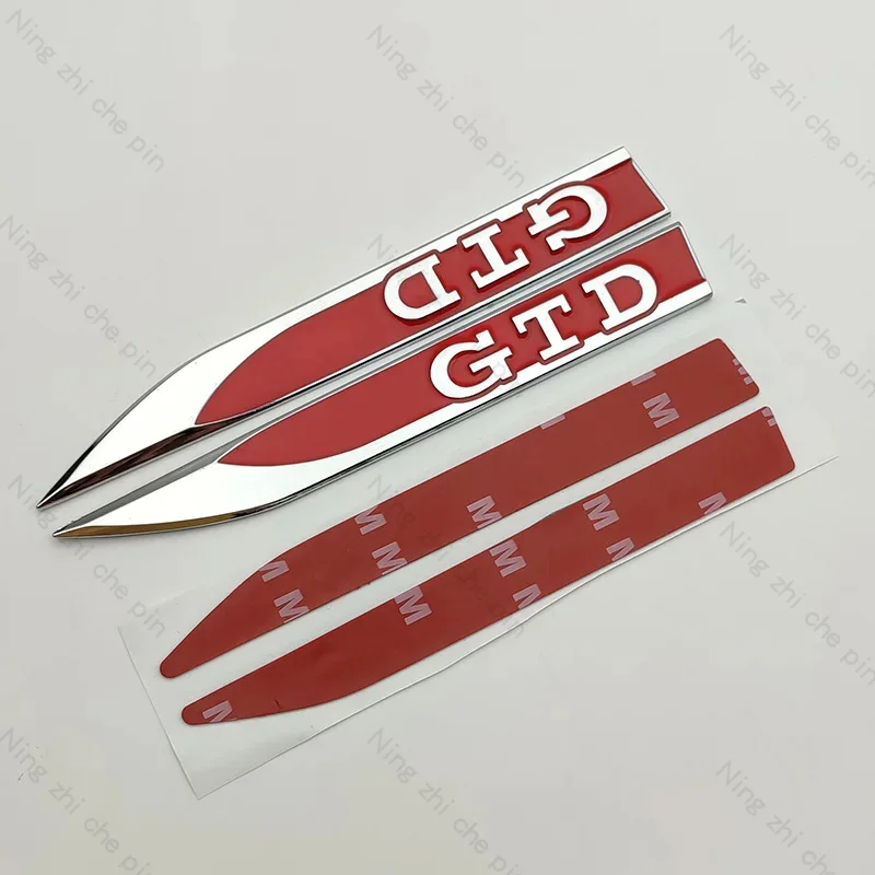 3D Metal Red Black Logo Emblem Car Fender Badge Decal Sticker Accessories
