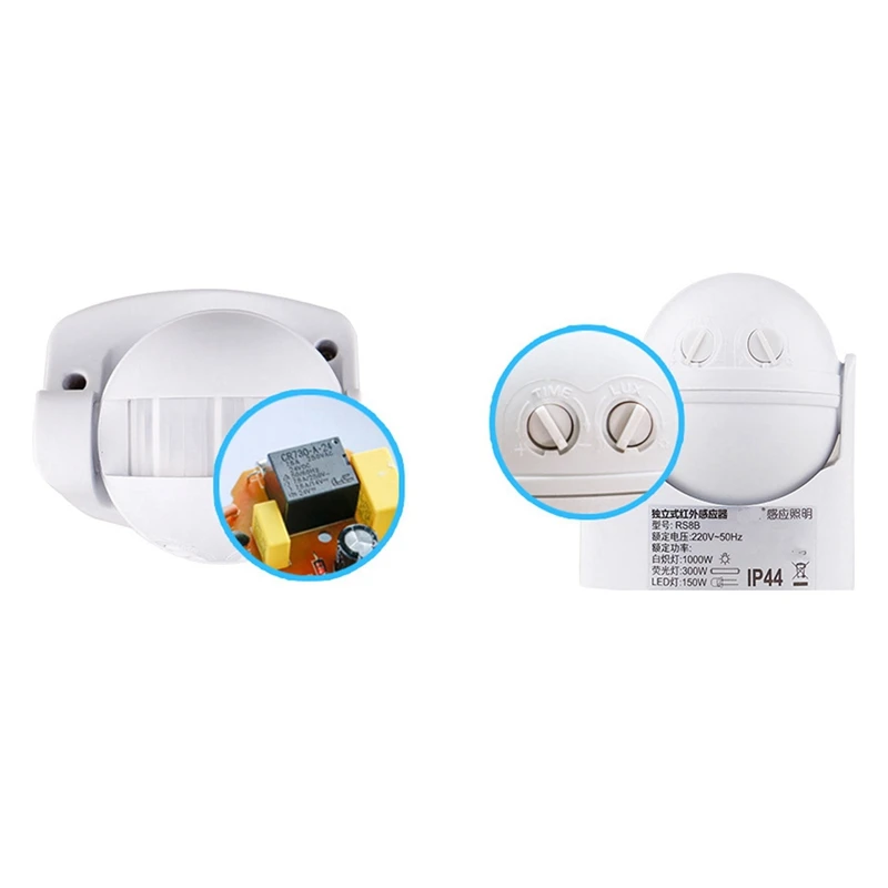 PIR Sensor De Movimento Infravermelho AC110V-220V Motion Detector Interruptor Ajustável Para Cenários Múltiplos Internos E Exteriores