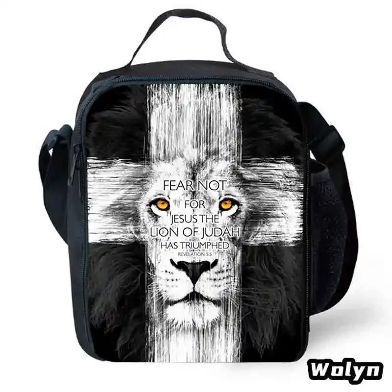 Cartoon School Backpack for Boys Girls,Anime Prints Lion Lunch Bags for School,Child Picnic Bags,Kids Cooler Bags for School