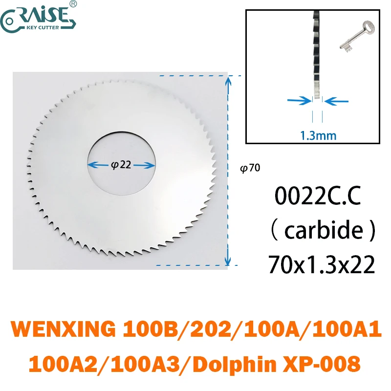 

Wenxing 100A 100B Dolphin XP008 ключ резак 0022C.C карбидный Фрезерный резак лезвие пилы 70x1,3x22 для дубликатора ключей Слесарные Инструменты