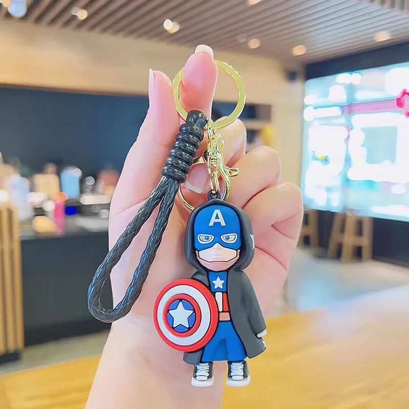 Marvel Spider Man Cute Doll Pendant Action Figures Avengers Iron Man Captain America Keychain Bag Keyring Pendant Birthday Gifts