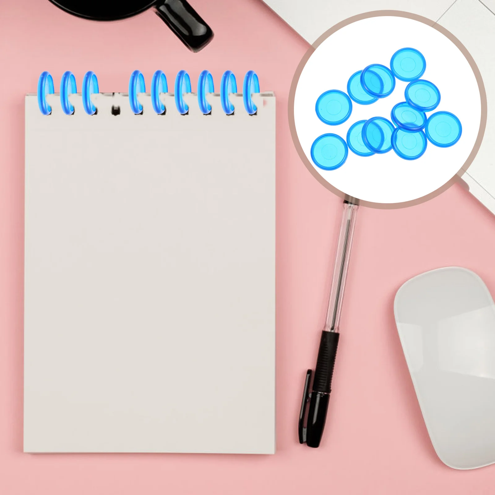 44 Pcs Binder Buckle Round Disc Plastic Binding Discs Discbound Expansion Loose Leaf Ring Book Rings Notebooks Tool