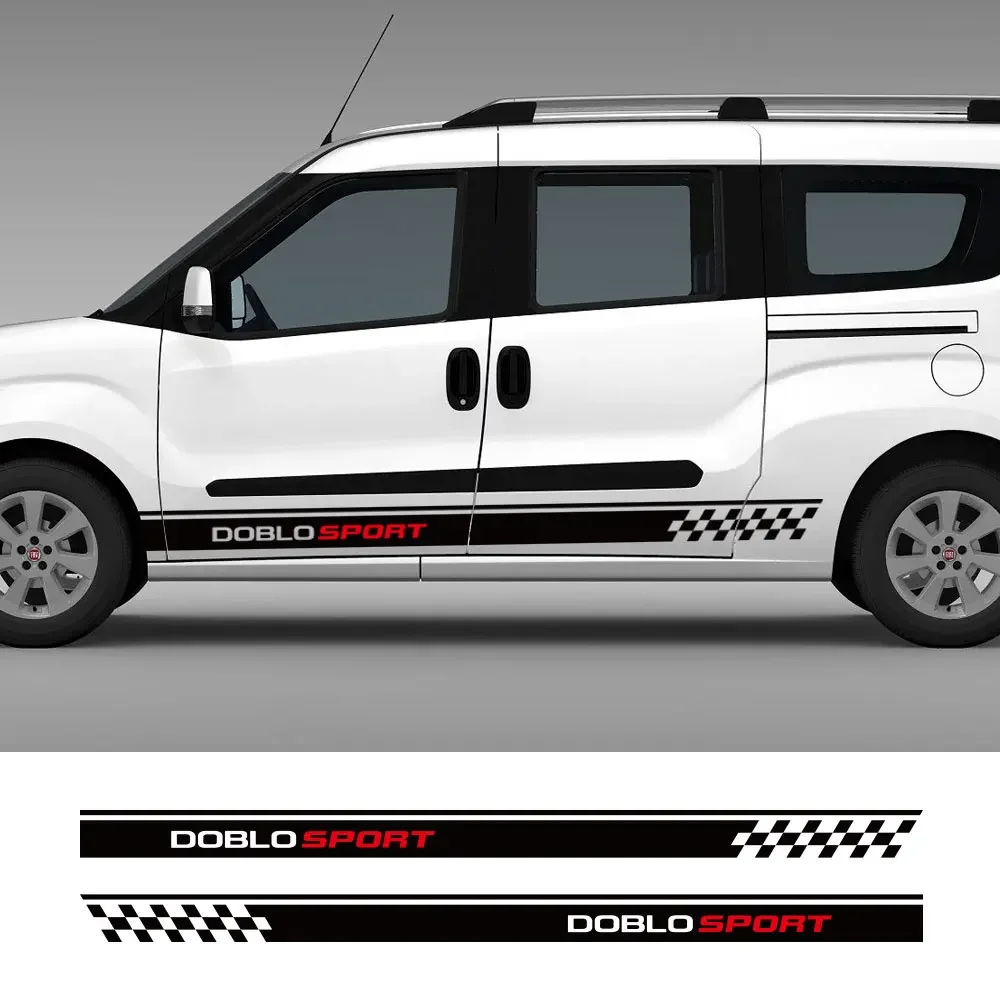 Pegatinas para las puertas laterales del coche para Fiat Doblo Cargo 2, franjas para furgonetas camper, gráficos de letras, calcomanías de vinilo, accesorios de tuning para automóviles