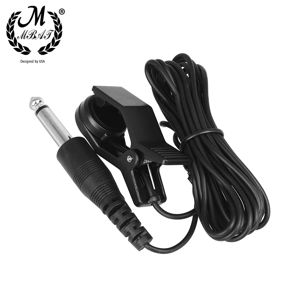 M MBAT Acoustic Piezo Guitar Vibration Sensor Tuning Clip Pickup With 2.5m Line Universal Guitar Musical Instrument Accessory