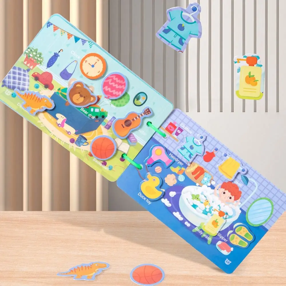 ซ้ําวาง Montessori Quiet Busy Book การศึกษาความรู้ความเข้าใจกระดาษ DIY วางวัสดุชุดการจําแนกสี DIY