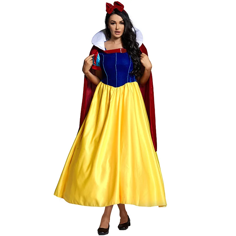 Branca de Neve Uniforme de Jogo Adulto Saia Princesa, Desempenho de Palco, Roupas Cosplay, Alta Qualidade, Halloween, Novo