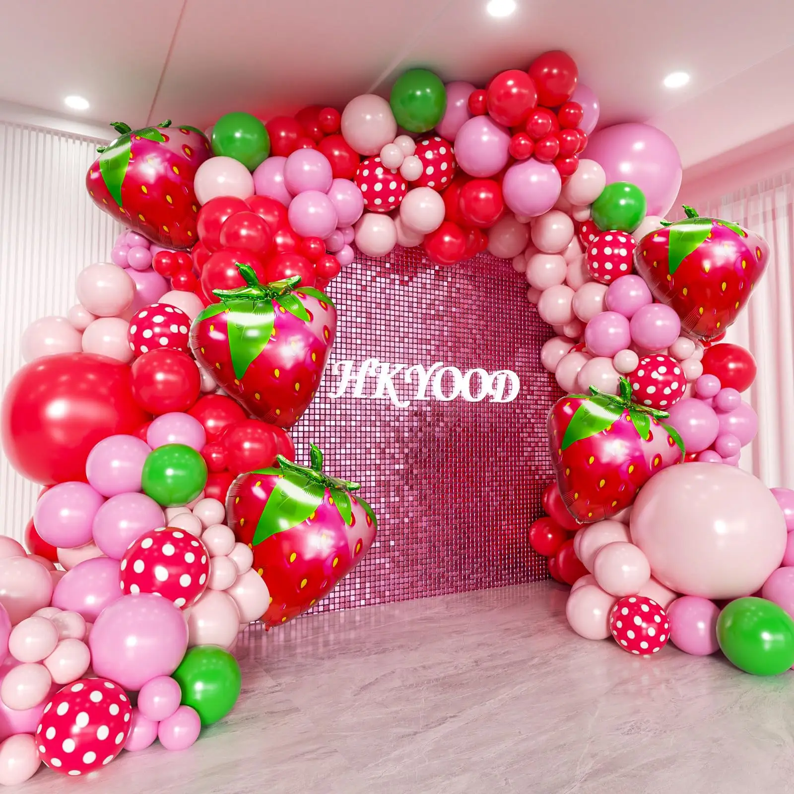 143Pcs 143Pcs Red and Pink Green Balloons with Strawberry Balloons Garland Arch Kit for Baby Shower Valentine's Day Birthday Party - Aliexpress Deal