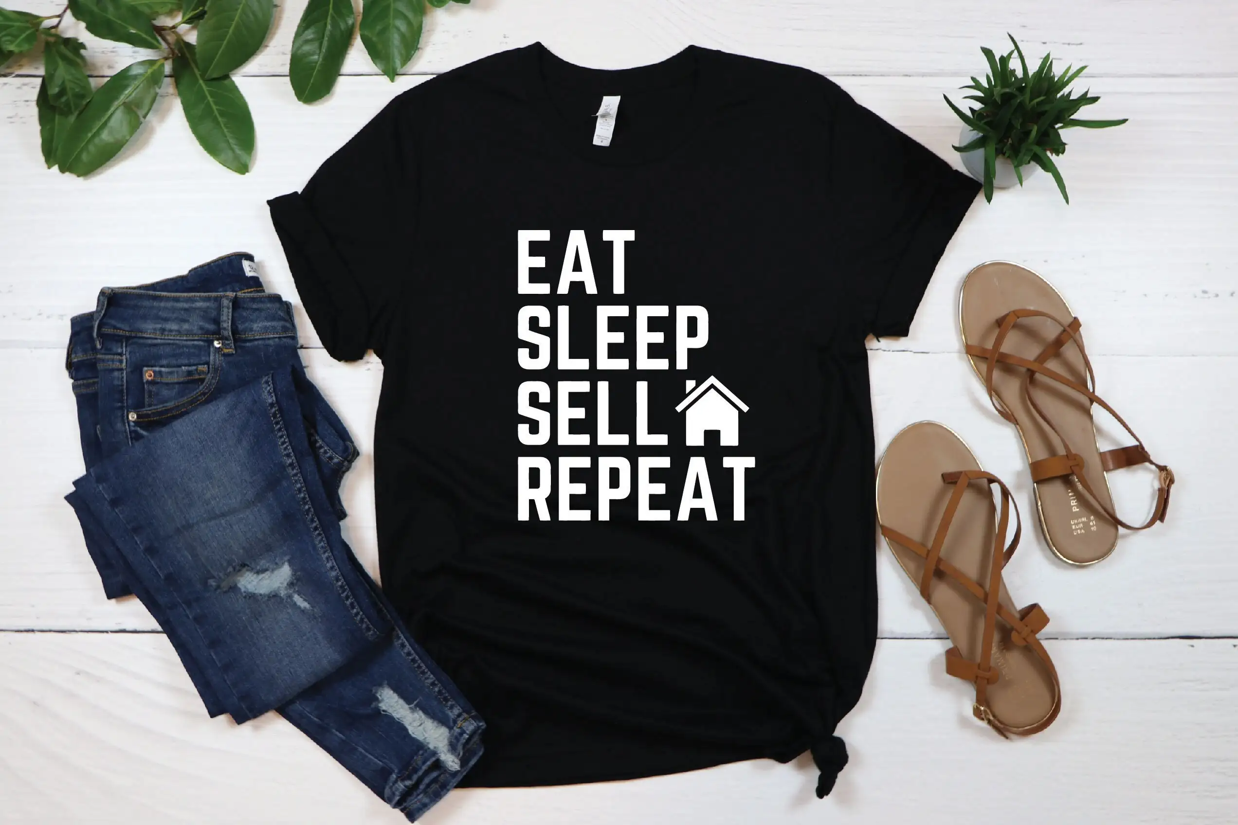 Eat Sleep Sell Repeat T Shirt Realtor Real Estate Agent Gift