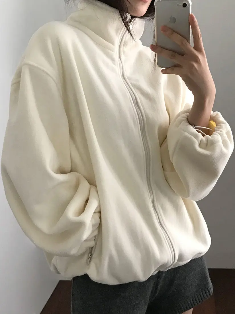 

Korean Sle Double-Sided Fce Warmth Outerwear ort Loose Women's Faion Design Winter New Arrival Polyester Fiber