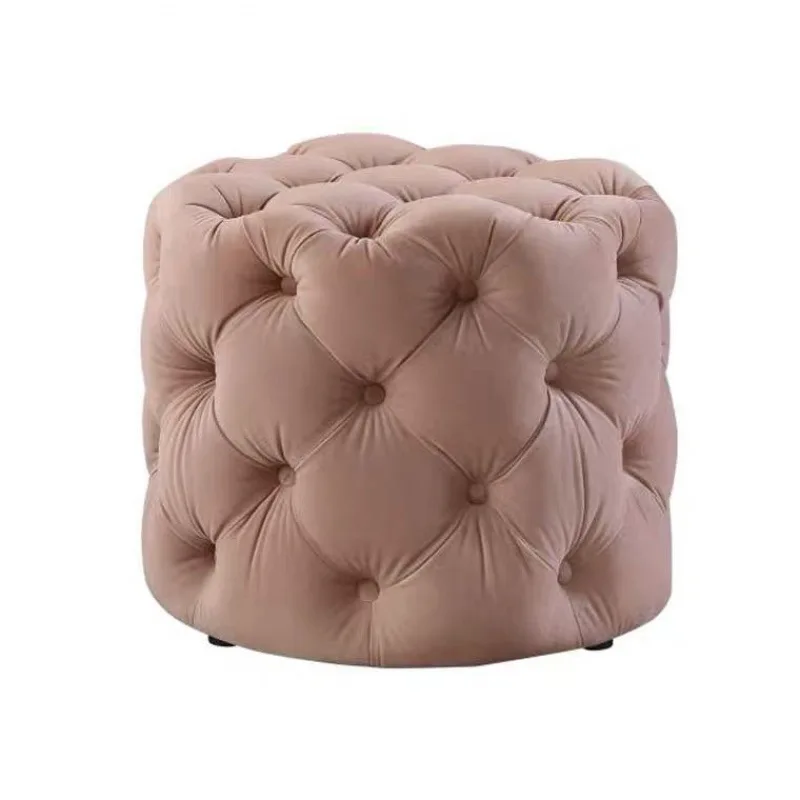 

American light luxury velvet shoe changing stool clothing store sofa leather pier