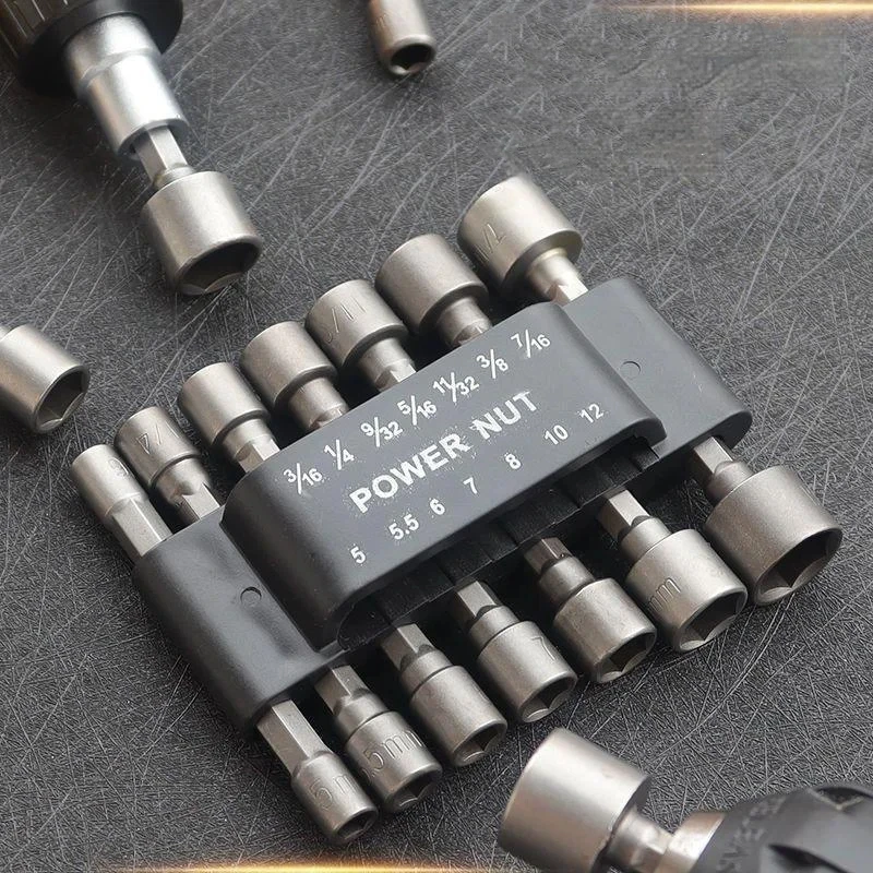 SXH 9/14PC Socket Inner Hexagonal Wrench Hexagonal Handle Screwdriver Socket Extension Rod Pneumatic Screwdriver Insert Tool Set