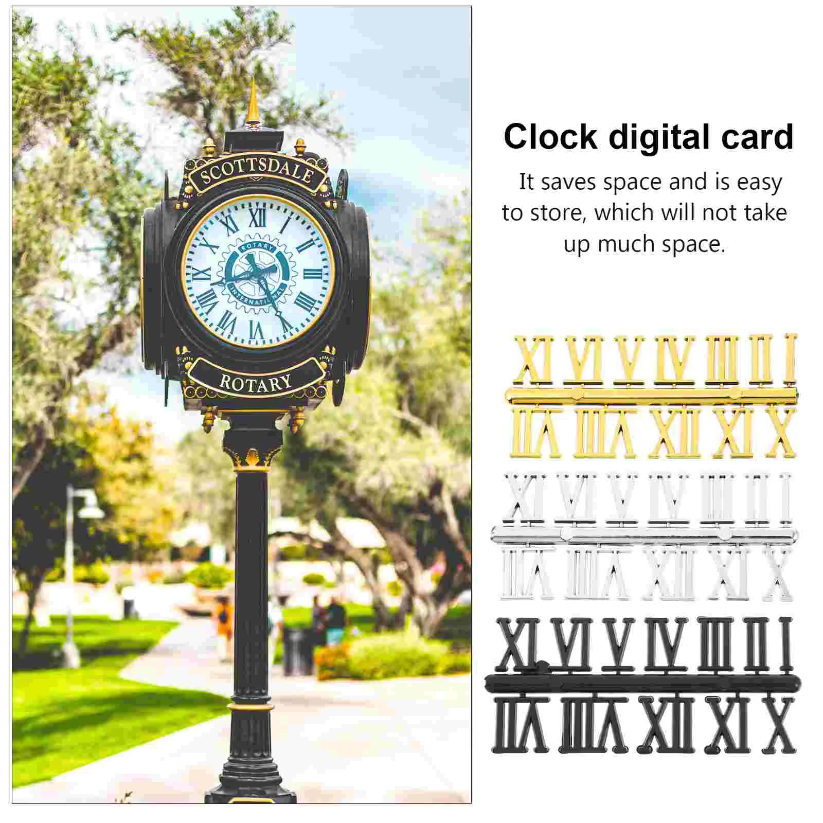 15 Sets Clock Number Plate Digital Roman Mechanical Wall Parts for Plastic Accessories Replacement DIY Numerals