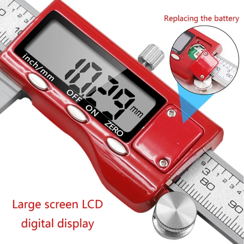 Imagem -02 - Ferramenta de Medição Inoxidável 0150 mm Disco de Freio Digital Rotor Caliper Polegada mm Conversão Lcd Eletrônico Caliper Micrômetro