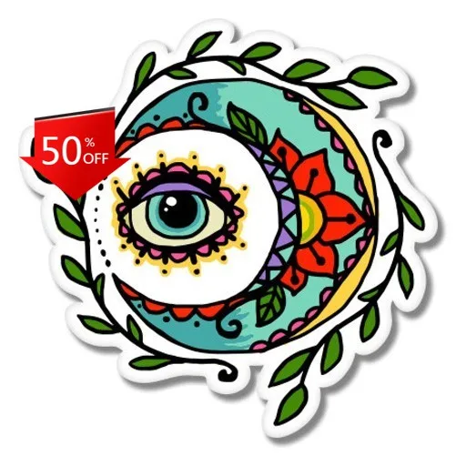 Boho Eye Design Phone Unique Bumper Laptop Window Camper Van Gift Aesthetic Retro Cute